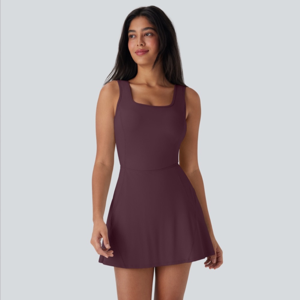 Halara U Neck Easy Peezy Fig Dress